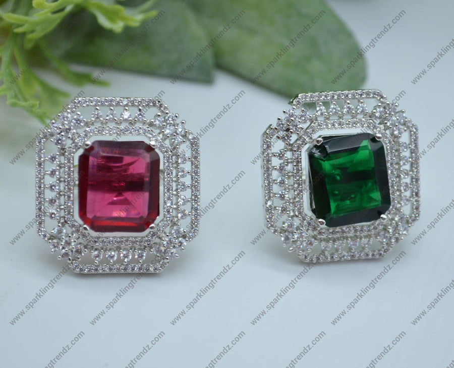 Cz Monalisa Stone Adjustable Ring Rings