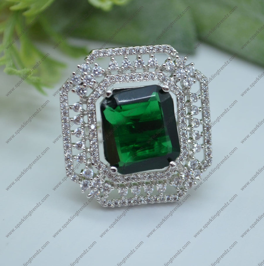 Cz Monalisa Stone Adjustable Ring Rings