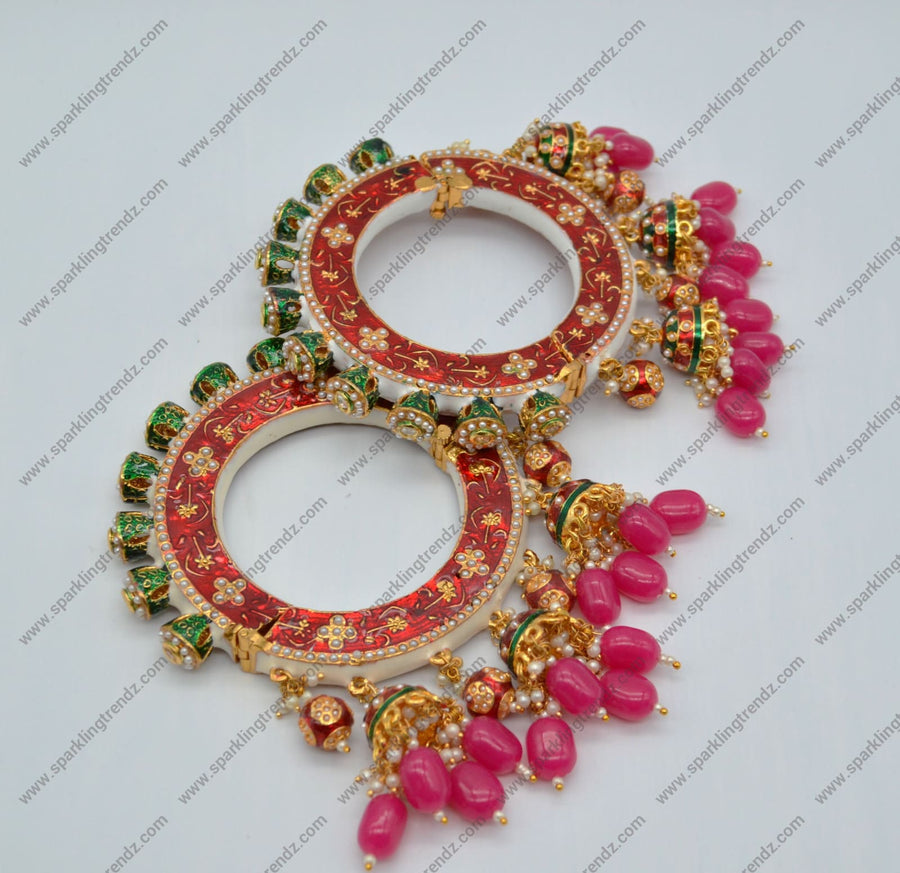 Designer Rajasthani Multi Color Meenakari Pacheli Opnable Kada - Pair Or Single 2.6 /
