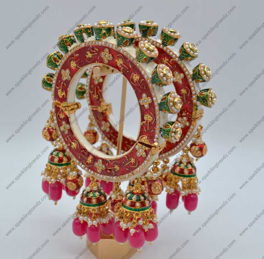 Designer Rajasthani Multi Color Meenakari Pacheli Opnable Kada - Pair Or Single 2.6 /