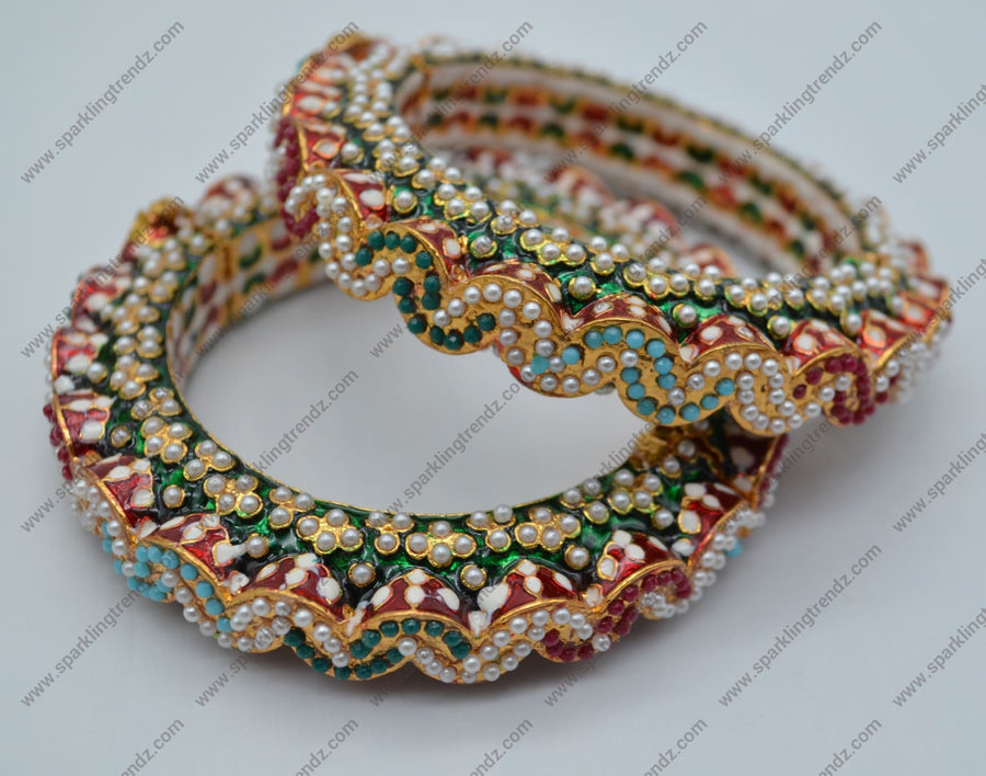 Kalki Pacheli Style Jadau Kundan Openable Kada - Single Or Pair 2.6 / Bangles