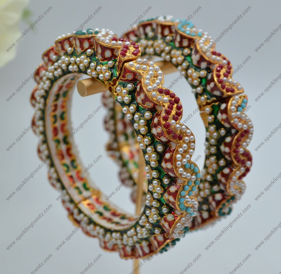 Kalki Pacheli Style Jadau Kundan Openable Kada - Single Or Pair Bangles
