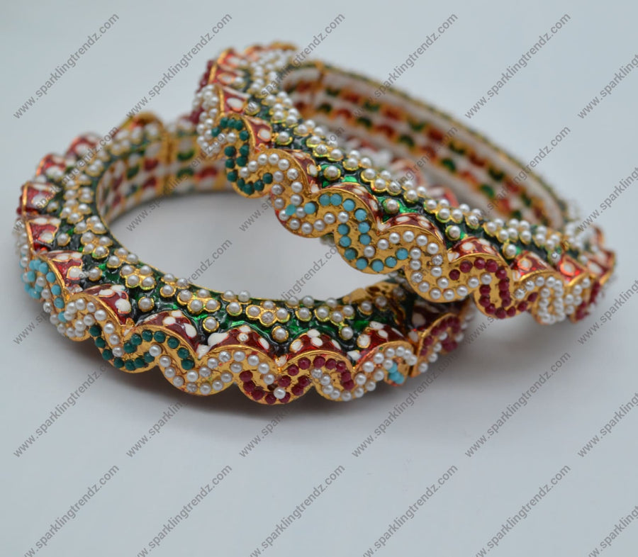 Kalki Pacheli Style Jadau Kundan Openable Kada - Single Or Pair Bangles