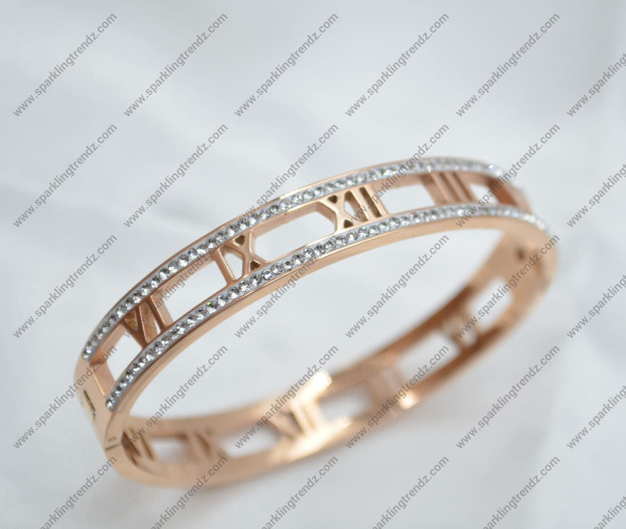 Stainless Steel Roman Zirconia Bracelet Bracelets