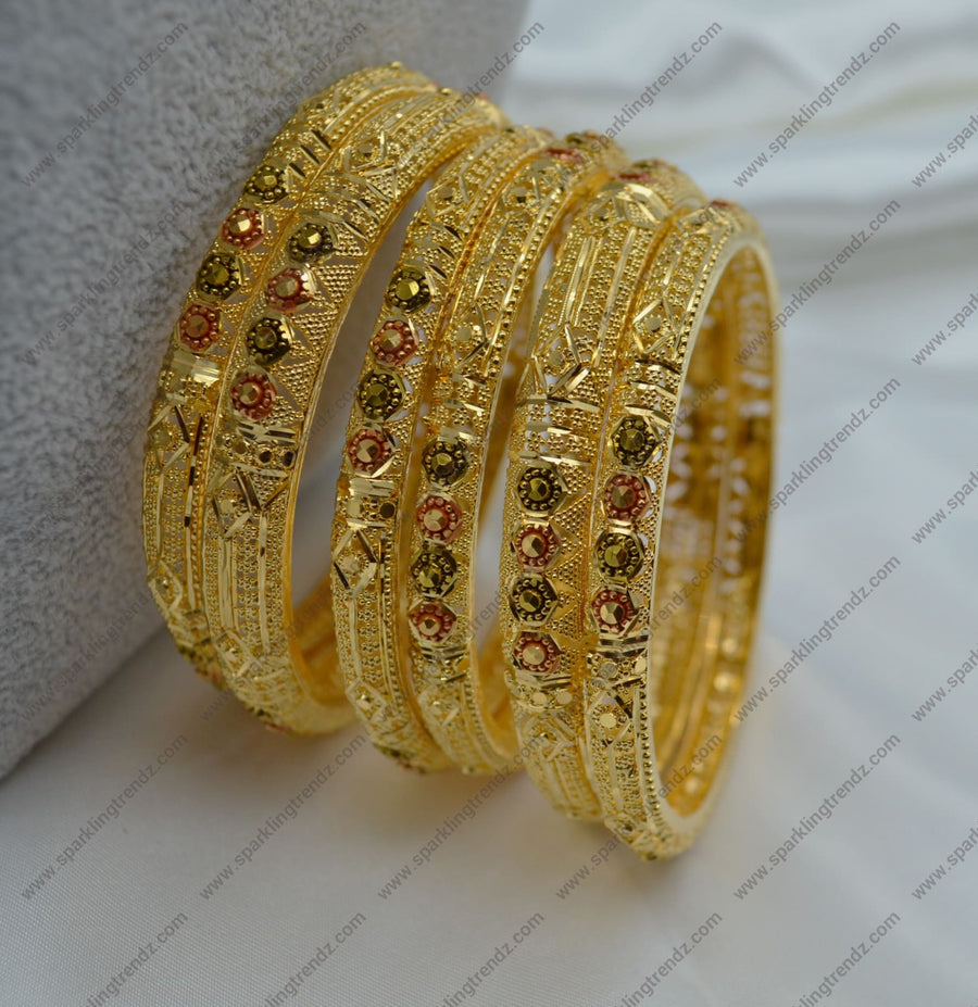 Traditional Meenakari Gold Plated Non - Openable Bangles Set Of 6 2.6