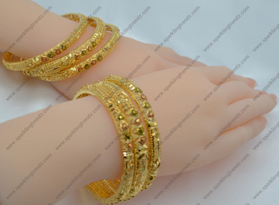 Traditional Meenakari Gold Plated Non - Openable Bangles Set Of 6